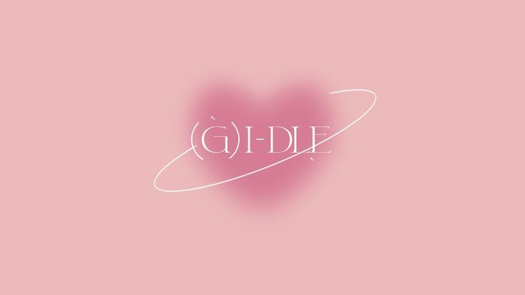 the word g i d e is written in white on a pink background with a heart