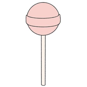 a pink lollipop on a white background