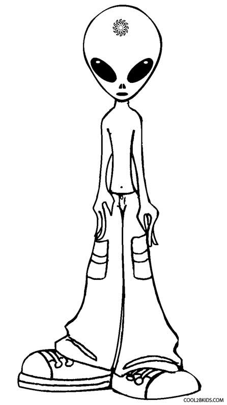 an alien is standing with his legs crossed