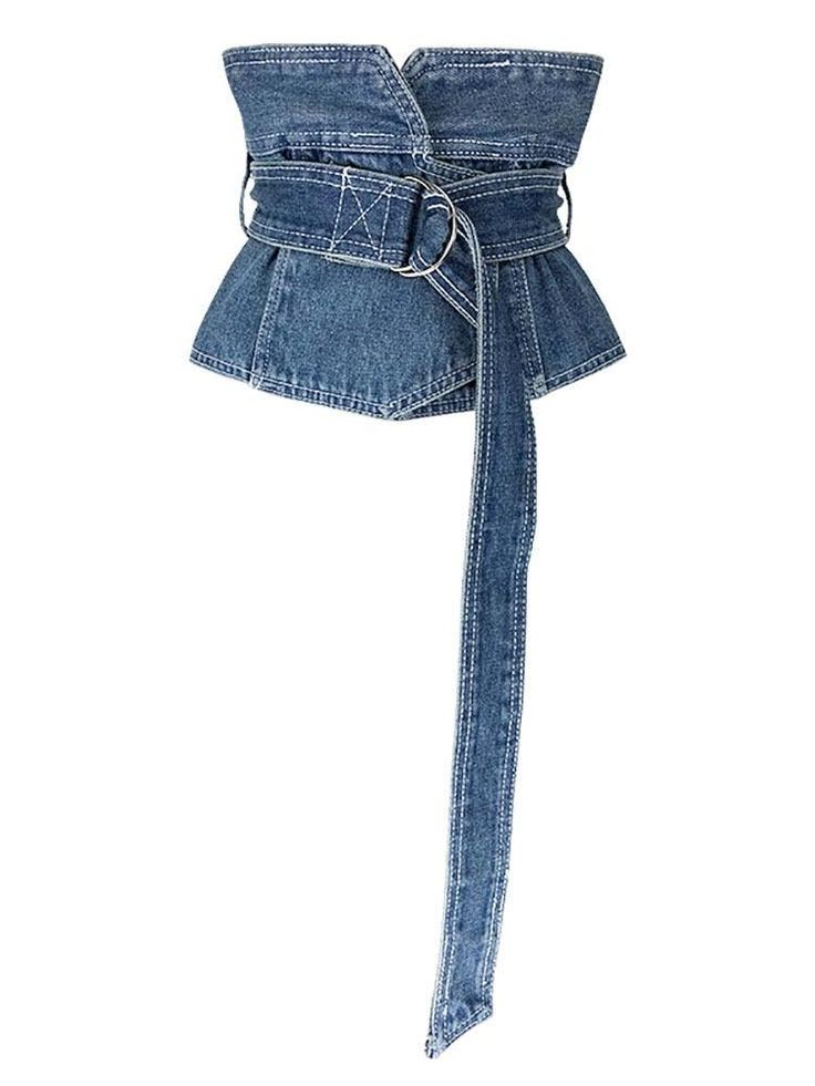 Nelly Denim Sash Belt from The House of CO-KY - Belts Ropa Upcycling, Moda Denim, Denim Texture, Denim Belt, Sash Belt, Mode Inspo, Inspired Outfits, Stage Outfits, Denim Top