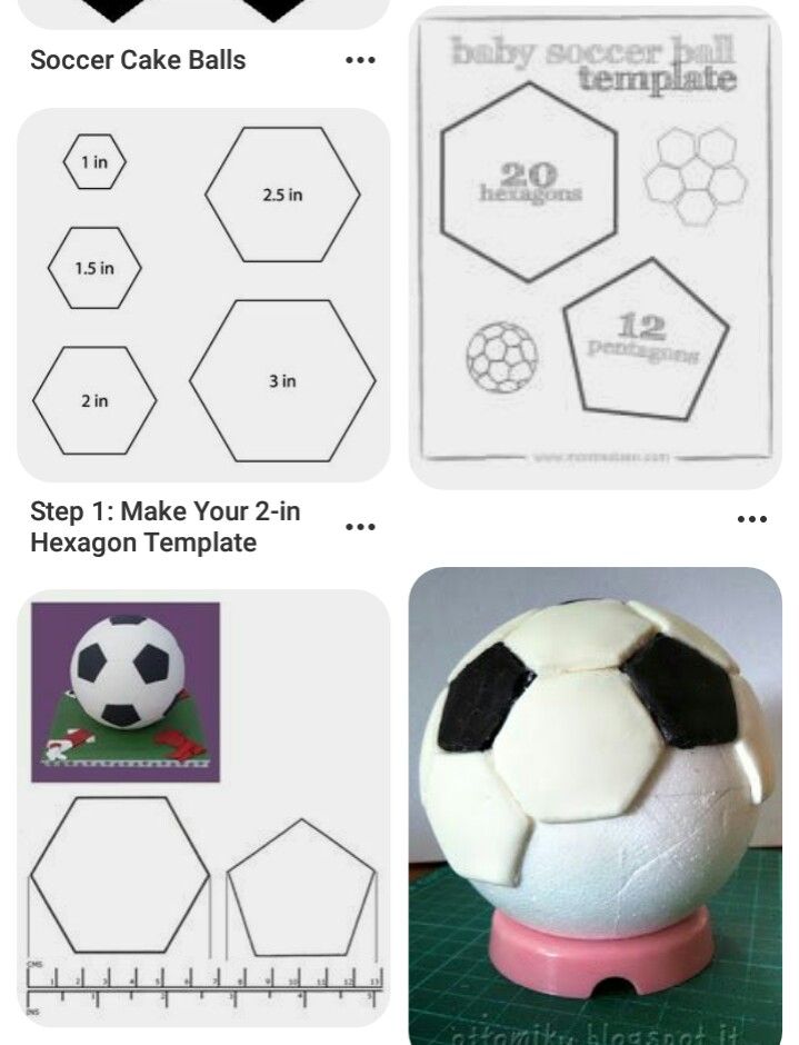 the instructions for how to make a soccer ball cake