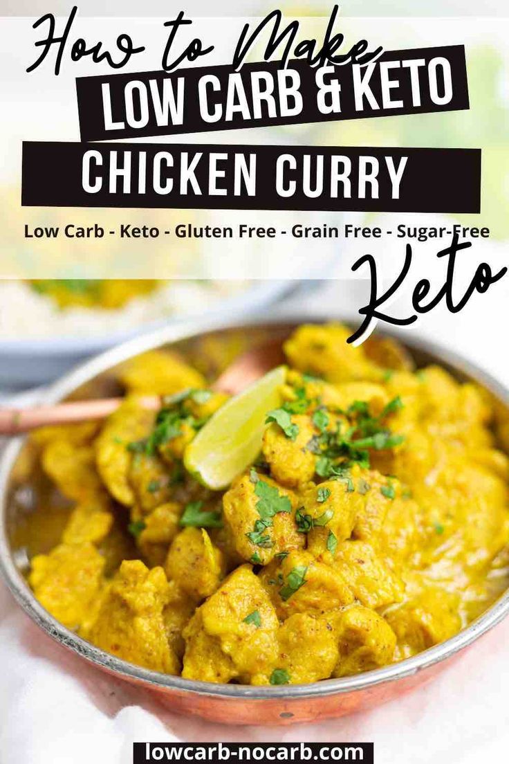 low carb and keto chicken curry in a bowl