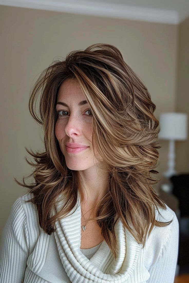 Medium Length Layers, Sun Kissed Hair, Birthday Hairstyles, Different Hair Colors, Beautiful Hair Color, Latest Hairstyles, Beautiful Smile Women, Brunette Hair, Layered Haircuts