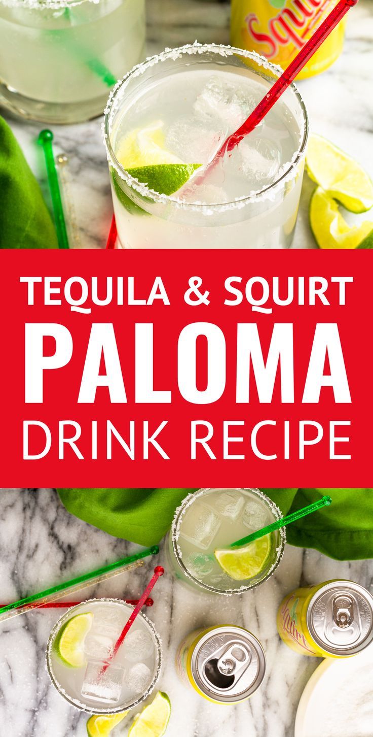 tequila and sourt paloma drink recipe on a marble table