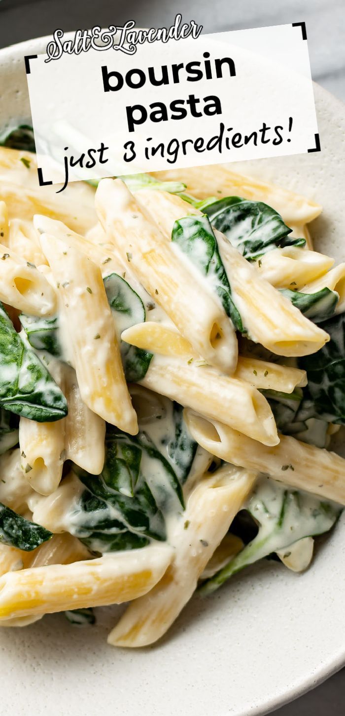 closeup of a bowl of penne with text overlay that reads boursin pasta - just 3 ingredients Pasta Dinner Recipes Easy, Boursin Cheese Pasta, Boursin Pasta Recipe, Asparagus And Tomatoes, Boursin Pasta, Boursin Cheese Recipes, Boursin Recipes, Pasta With Asparagus, Cheese Pasta Recipes