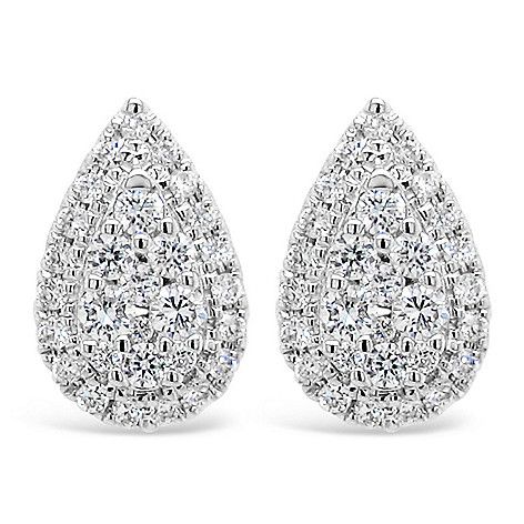 Tresorra 18K WG Pear Halo Cluster Diamond Stud Earrings - 18K Solid White GoldPear halo clustersDiamond stud earrings52 Bright White Clean Natural Dia Pear Halo, Diamond Stud Earrings, Diamond Stud, Diamond Earrings Studs, Diamond Studs, Bright White, Halo, Pear, On Sale