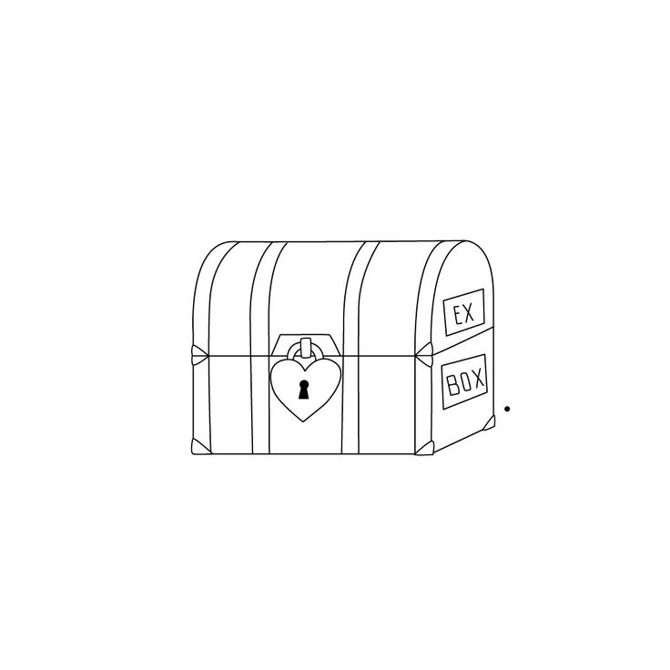 a line drawing of a mailbox with a lock on it