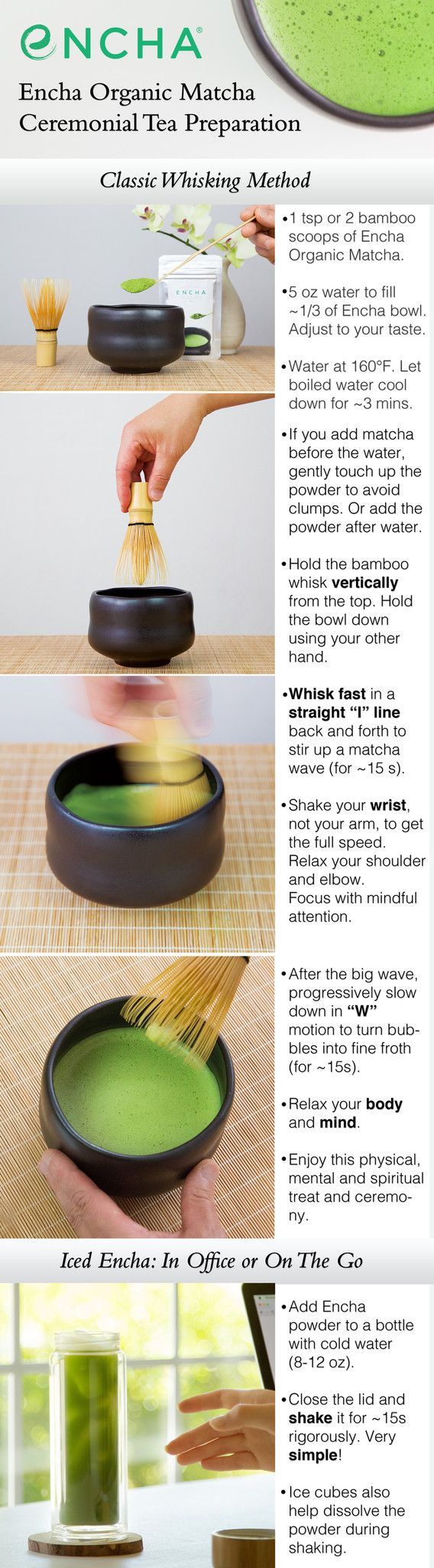 the instructions for how to make matcha