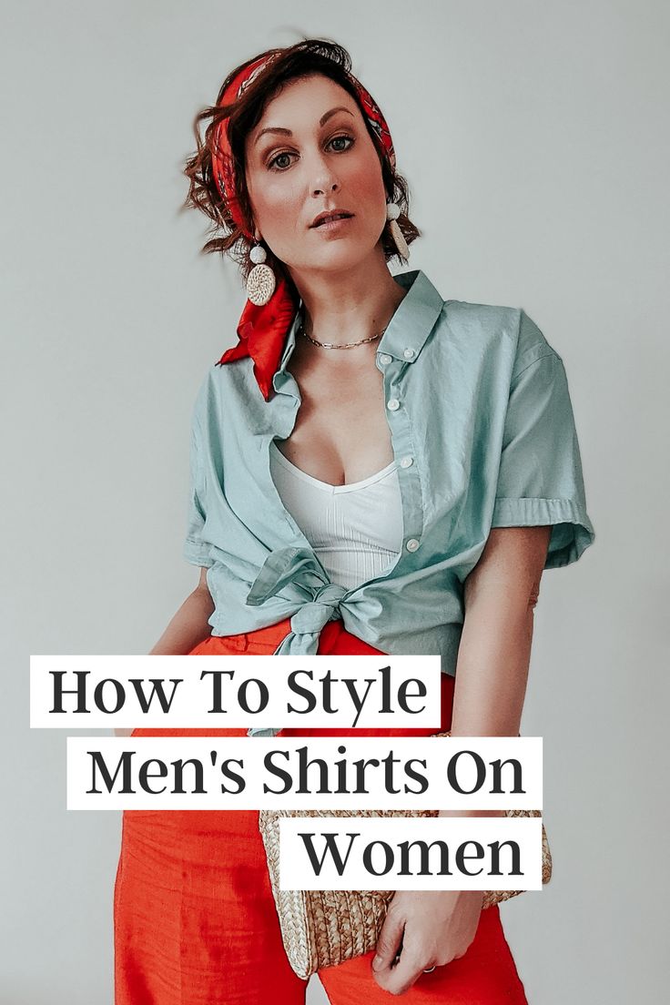 I'm sharing 4 different types of men's shirts and how to style them. The RELM & Co | Fashion, Lifestyle, Beauty Blog by Rebecca M. | Outfit ideas, shopping advice, style tips, life lessons and inspiration, and much more. oversized shirts | styling tips | style advice | outfit ideas | women's style | Mens Shirt Outfit Women, How To Style Mens Shirts On Women, Button Down Outfit, Shirt Outfit Summer, Hawaiian Shirt Women, Oversized Shirts, Half Sleeve Shirts, Husband Shirts, Short Sleeve Shirt Women