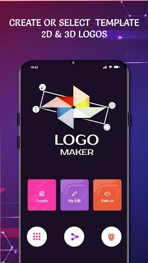 the logo maker app is open and ready to be used on your phone or tablet