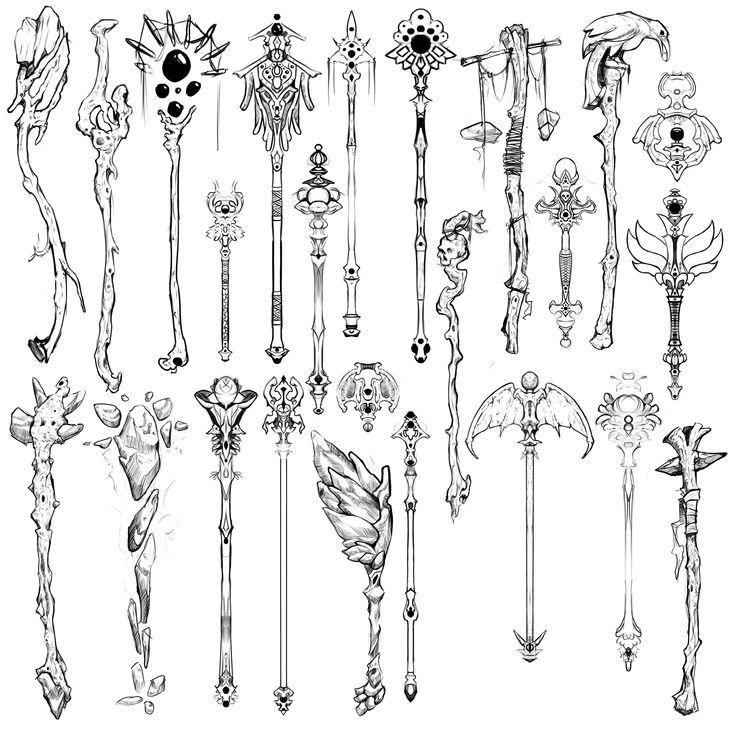 Staff Drawing Reference, Magic Staff Wizards, Magic Staff Ideas, Magic Wand Drawing, Magical Reference, Tatoo Crown, Staff Drawing, Staff Tattoo, Staff Ideas