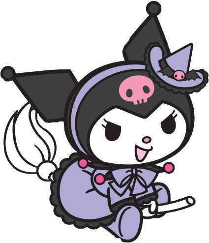 an image of a cartoon character with a hat on her head and a cat in the background