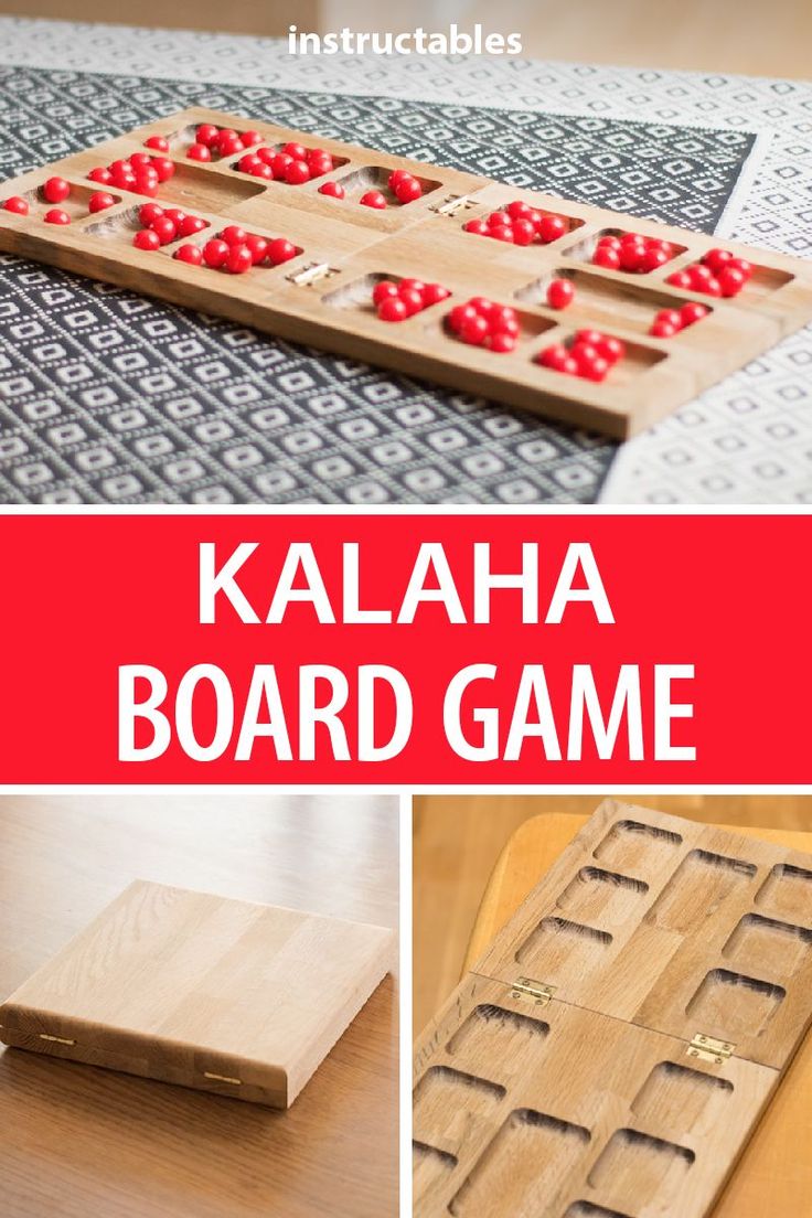 the kalaha board game is made from wood and has several pieces of cherrys on it