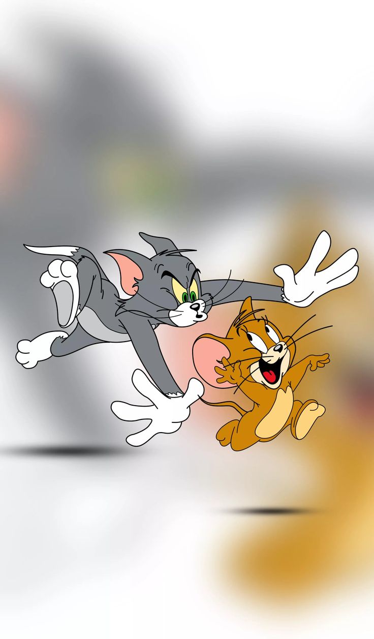 two cartoon cats playing with each other