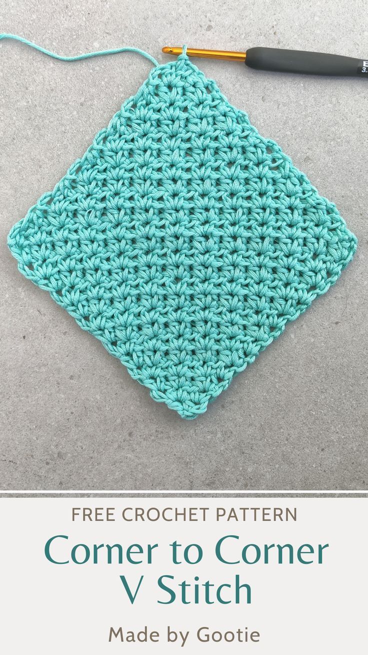 the corner to corner crochet stitch pattern is shown