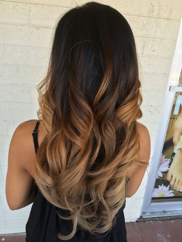 Chocolate Brown Hair With Blonde Ombre, Hair Colour Black And Blonde, Black To Brown To Blonde Ombre, Brown And Caramel Ombre, Cute Balyage Short Hair, Ombré Hair African American, Black Root Ombre Hair, Black Hair With Ombre Balayage, Black And Carmel Hair Ideas