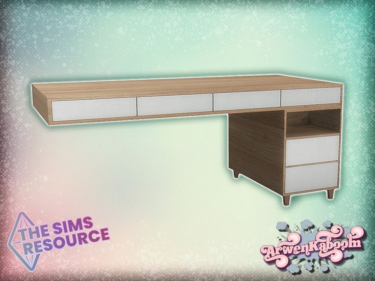 an image of a desk with drawers on the top and bottom shelf in front of it