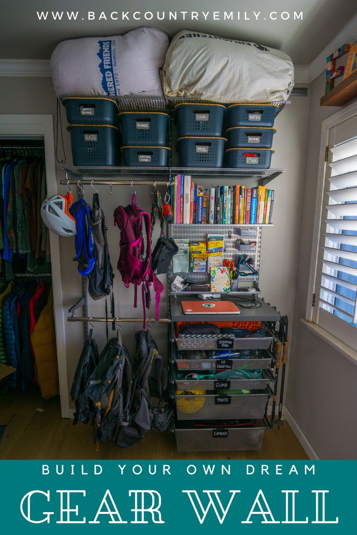 an organized closet with clothes and other items