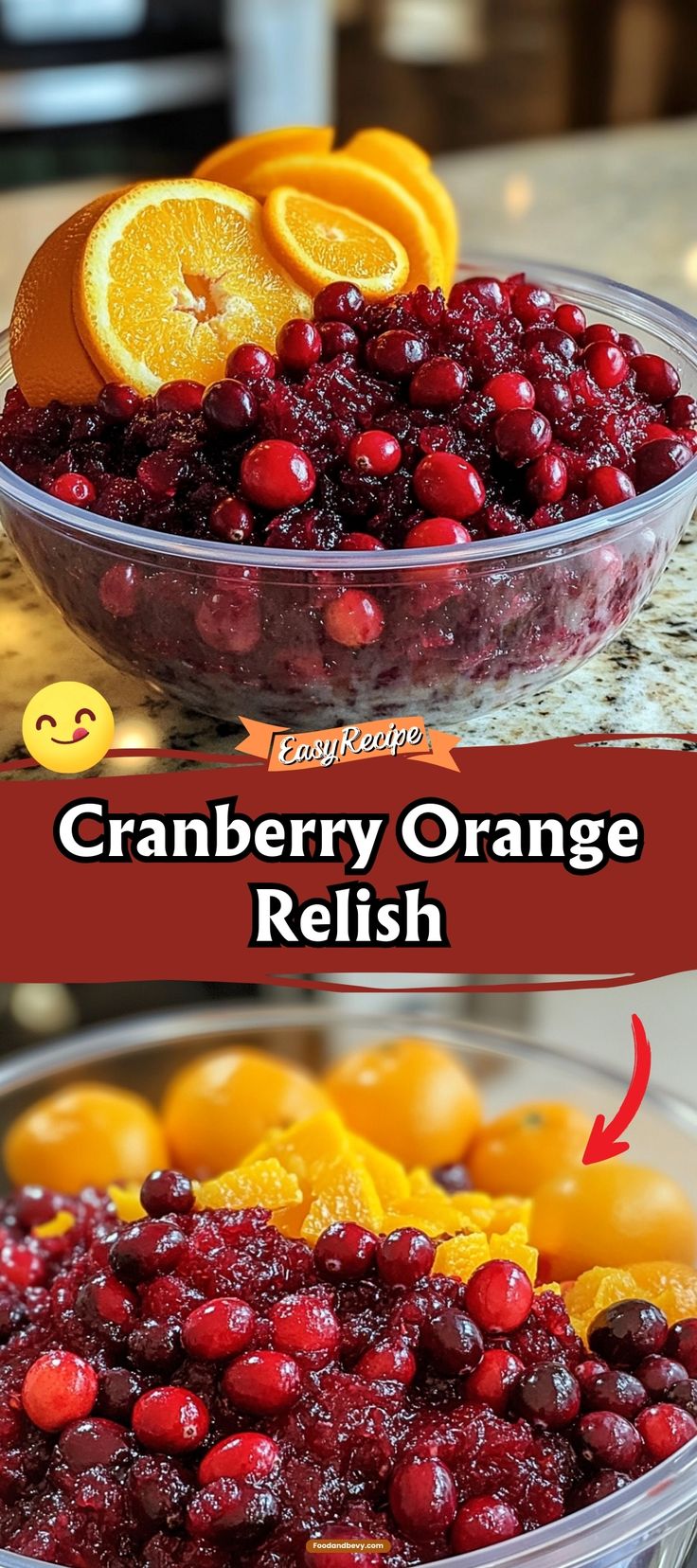 cranberry orange relish recipe in a bowl