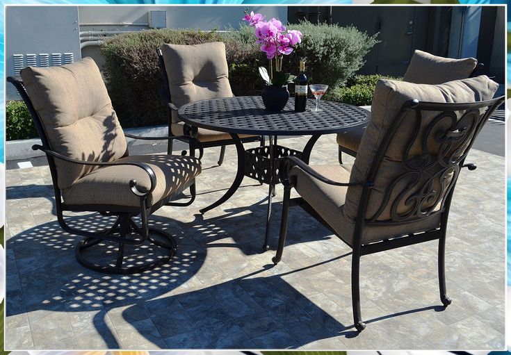 Upgrade your outdoor living area with our stylish patio furniture sets. Create a cozy and inviting space for relaxing and entertaining with our selection of [SELECTED KEYWORD]. From sleek modern designs to classic wicker sets, find the perfect pieces to transform your patio into a stylish retreat. Shop now and elevate your outdoor space! Stylish Patio Furniture, Swivel Rocker Chair, Outdoor Patio Dining, Santa Anita, Aluminum Furniture, Sunbrella Cushions, Patio Dining Set, Elegant Dining, Outdoor Living Areas