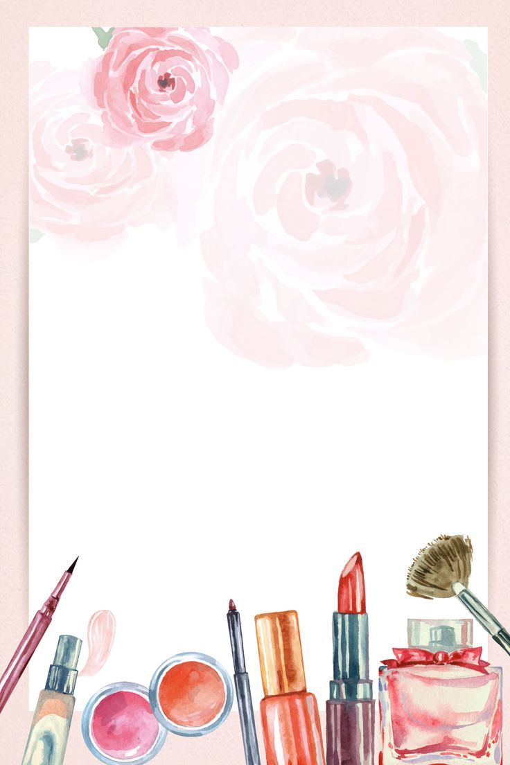 a watercolor painting of cosmetics and lipstick