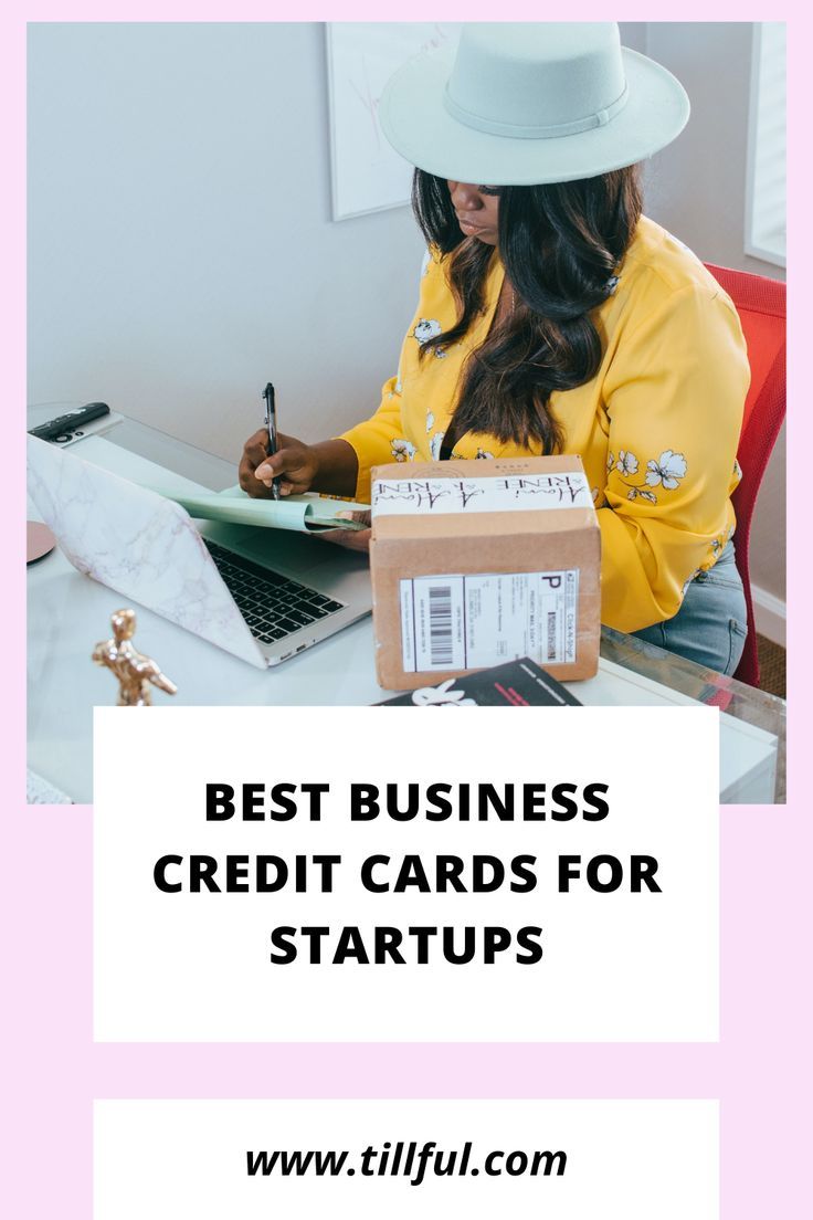 a woman sitting at a desk in front of a laptop computer with the words best business credit cards for start ups