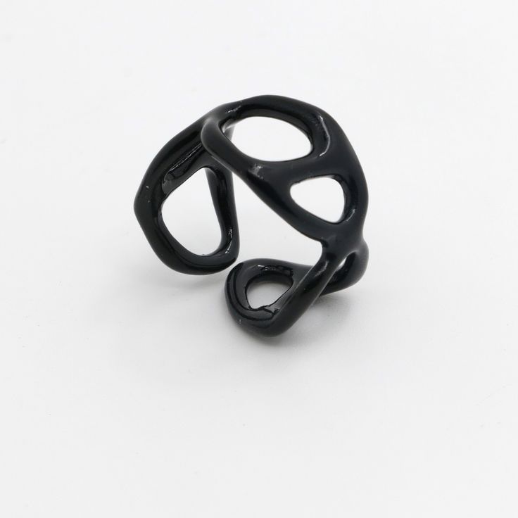 Black goes with everything Adjustable Black Rings For Party, Adjustable Black Party Rings, Black Trendy Rings For Everyday, Adjustable Black Party Ring, Trendy Black Rings For Everyday Wear, Casual Black Metal Jewelry, Trendy Black Everyday Rings, Modern Black Adjustable Rings, Adjustable Black Rings For Everyday Wear