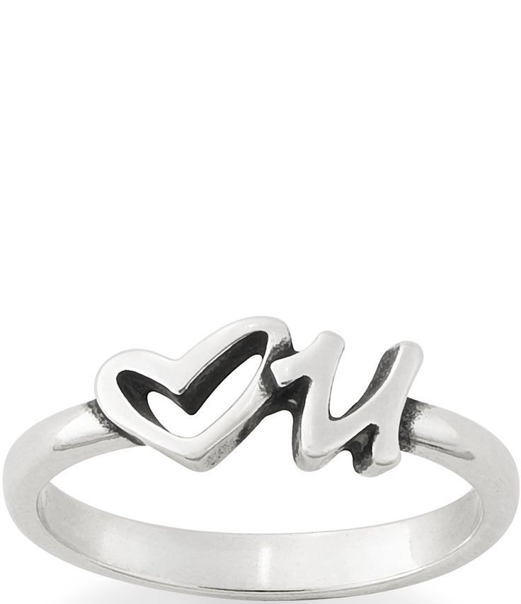 Love U Ring Like a little handwritten note, this sterling silver James Avery script ring is a sweet way to say ""love you"" every day. Product Specifications: Sterling silverAvailable in whole and half sizes 4-101/4" wideMade in the USA James Avery Jewelry Rings, Rings James Avery, Silver Rings With Initials For Mother's Day, Silver Initial Ring For Mother's Day, Adjustable Sterling Silver Initial Ring For Valentine's Day, Silver Sterling Silver Initial Ring For Valentine's Day, Adjustable Silver Initial Ring For Valentine's Day, Mother's Day Silver Sterling Initial Ring, Silver Sterling Initial Ring For Mother's Day