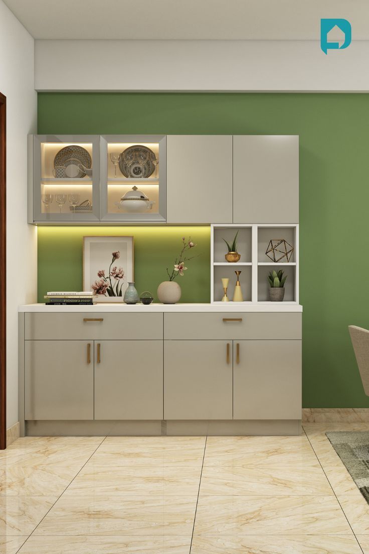 11 Modern Kitchen Cabinets Designs For Indian Homes 2022 Crockery Unit Design Modern In Living Room, Small Kitchen Storage Cabinets, Indian Cabinet Interior Design, Simple Crockery Unit, Crocary Unit In Kitchen, Aesthetic Cabinet, Kitchen Crockery, Dinner Wagon Cabinet Modern, Crockery Unit Design Dining Rooms Indian