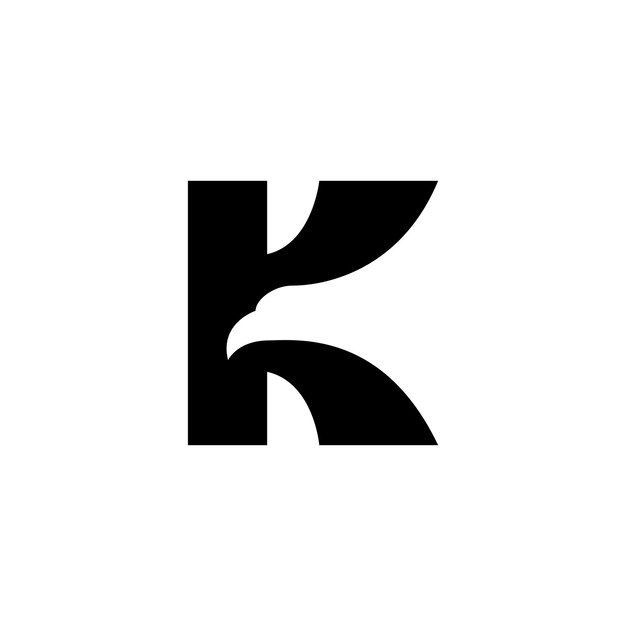 the letter k is made up of black and white letters, which appear to be curved