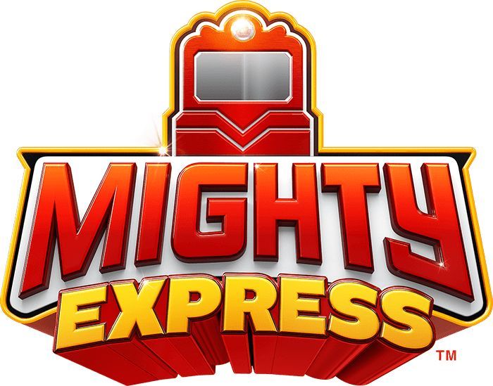 the mighty express logo is shown here