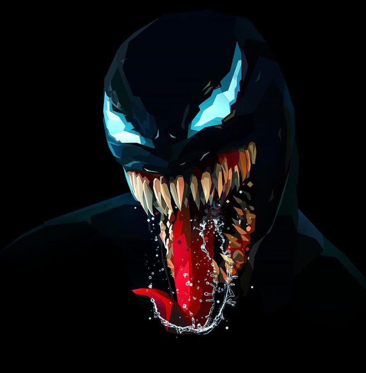 an image of a spider man with his mouth open and teeth out, in the dark