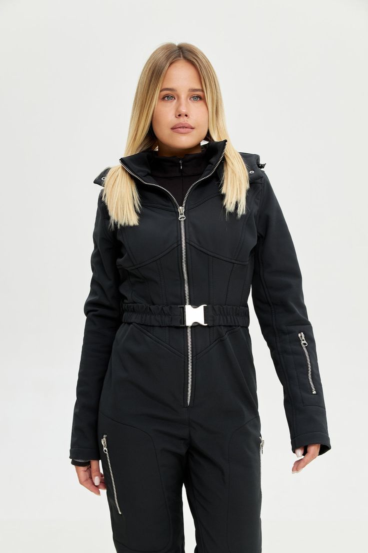 Women Ski Jumpsuit Black Waterproof Slim Ski Suit Skinny Ski - Etsy Ukraine Fitted Ski Outerwear For Ski Season, Fitted Outerwear For Ski Season, Black Fitted Outerwear For Winter Sports, Fitted Black Outerwear For Winter Sports, Fitted Black Skiing Outerwear, Winter Overall Jumpsuits And Rompers, Black Outerwear For Snowboarding Ski Season, Black Outerwear For Snowboarding In Ski Season, Black Ski Outerwear For Ski Season