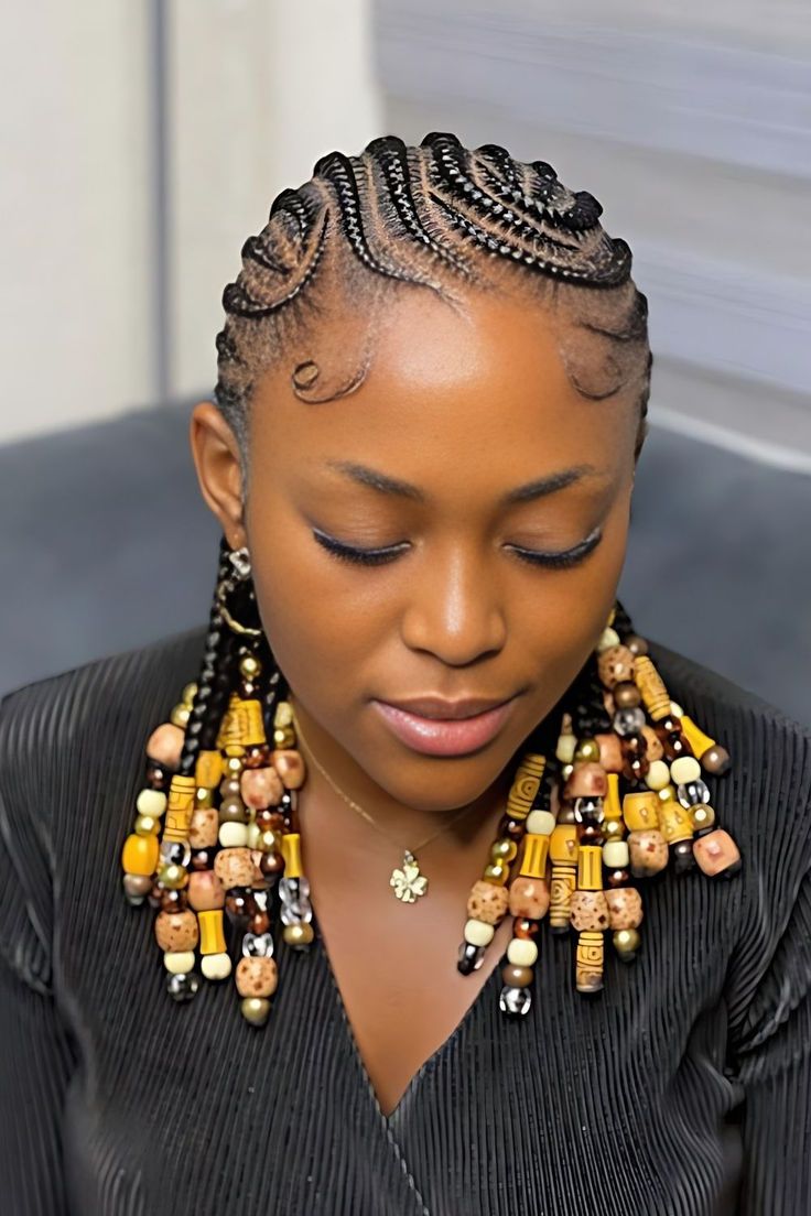 Knotless Stitch Braids With Beads Stitch Braids With Beads, Beads In Hair, Braid Accessories, Beaded Hair, Types Of Braids, Stitch Braids, Braids With Beads, Choose Wisely, Hair Beads