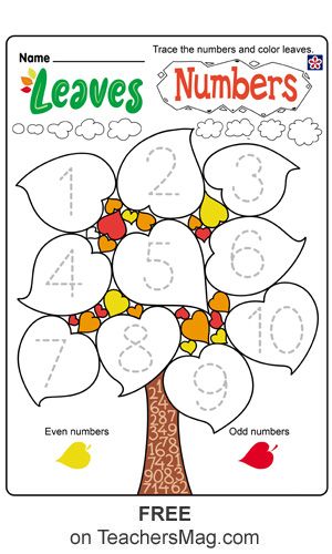 a tree with leaves and numbers on it for kids to learn how to write the numbers