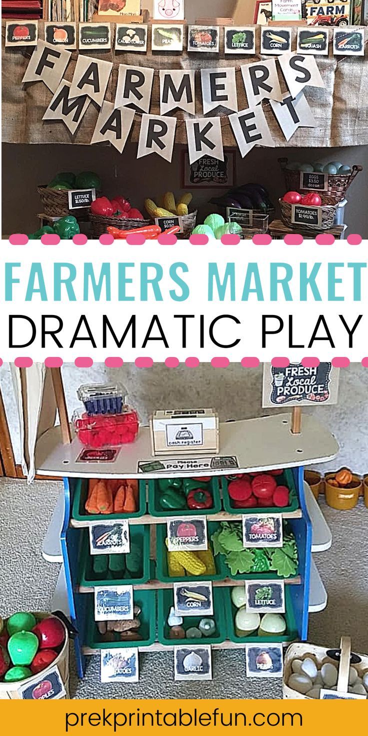 farmer's market dramatic play is perfect for the kids to learn how to make their own farm animals