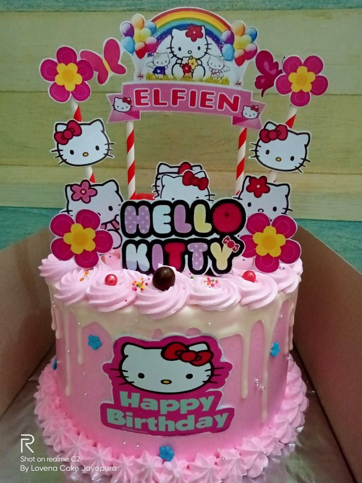 a hello kitty birthday cake in a box