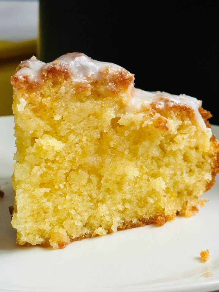 a piece of cake sitting on top of a white plate