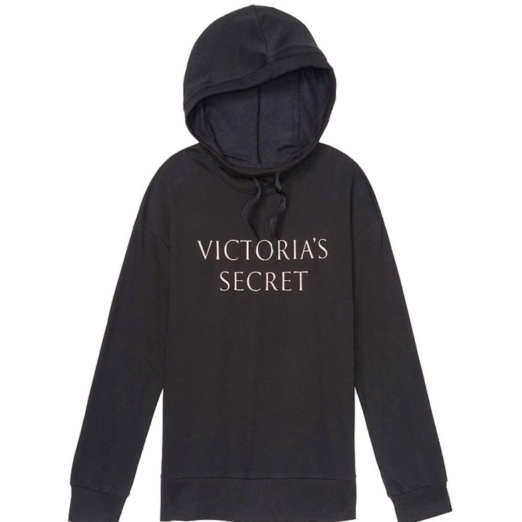 Victoria's Secret Essential Pullover "Pure Black" Feels Perfectly Lived-In. For Taking It Easy And Everything Else, Toothe Most Comfortable Pullover, Featuring A Hood With Adjustable Drawstrings. * Available In Size Small, Medium & Large * Easy Fit * Hooded With Adjustable Drawstrings * 26" Length; Hits At Hips * Machine Wash * Imported * Body: 60% Cotton, 40% Polyester Exclusive Of Decoration Free Gift With This Purchase! Victoria's Secret Black Sporty Tops, Victoria's Secret Casual Black Top, Sporty Black Victoria's Secret Top, Casual Black Victoria's Secret Top, Victoria Secret Sweater, Hoodie Jacket Women, Sequin Hoodie, Sweater With Hood, Pink Hoodie Victoria Secret