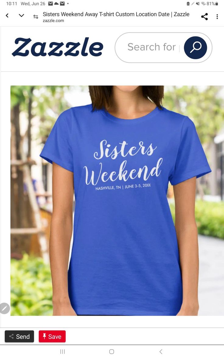 a t - shirt with the words sister's weekend on it and an image of a