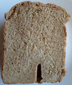 a piece of bread that is cut in half