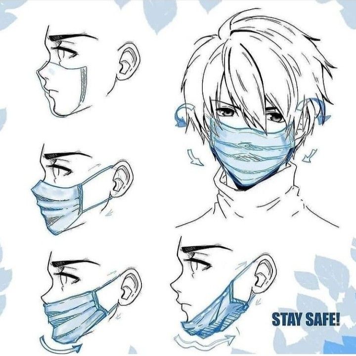 some drawings of different facial expressions with the words stay safe written on them in blue and white