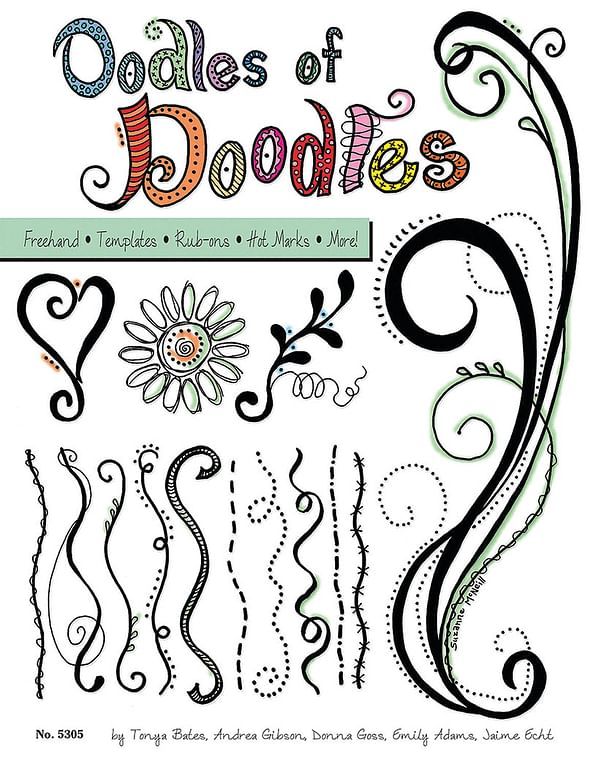 doodles of doodles book with flowers and swirls