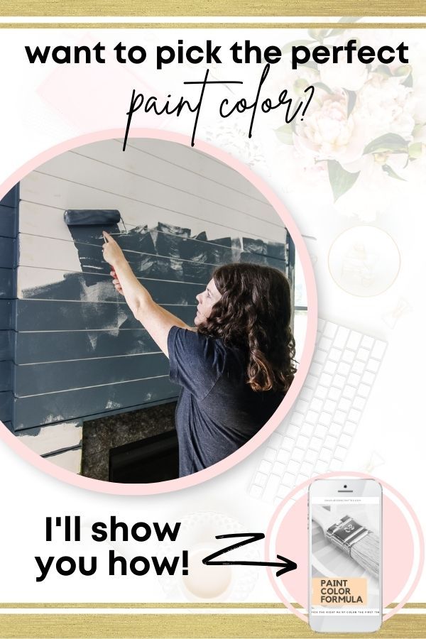 a woman painting the side of a house with text overlay that reads want to pick the perfect paint color? i'll show you how