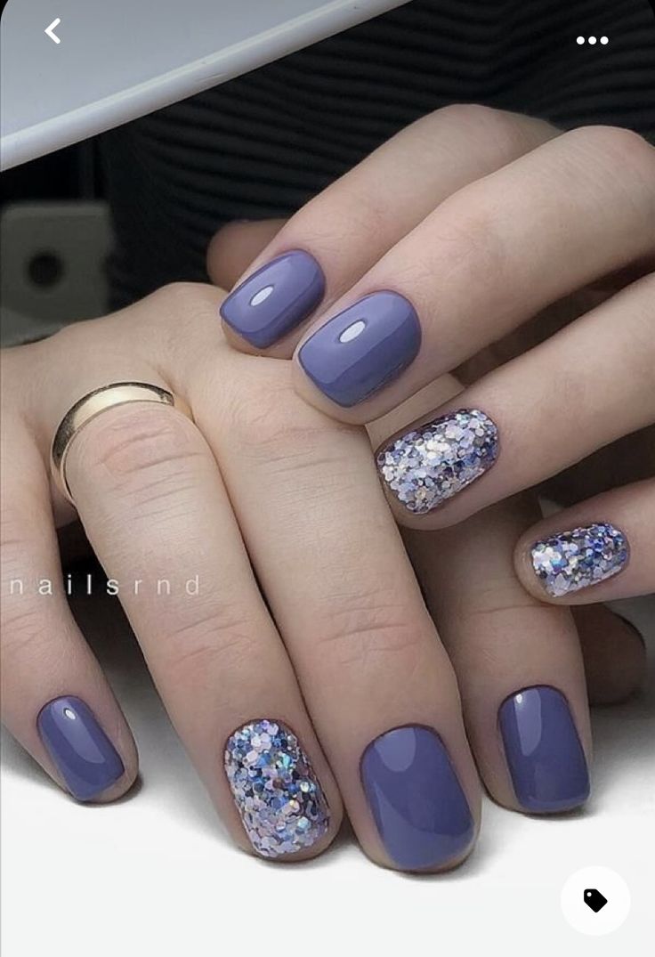 Purple Short Square Nails, Sqaure Nails, Spring Nails 2020, Short Square Nails, Nails Winter, Nail Design Ideas, Cute Gel Nails, Nails 2020, Dipped Nails