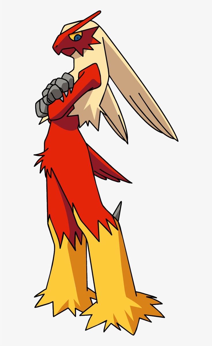 a red and yellow bird with big wings on it's back legs, standing in front of a white background