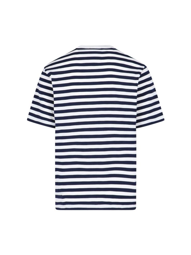 navy blue/white cotton jersey texture horizontal stripe print Medusa Head motif embroidered logo at the chest crew neck short sleeves straight hemGender: MENMaterial: COTTON 100 %Color: MULTICOLORMade in: ITProduct ID: 1013302 1A09873 2WL60*Import tax/duty will be calculated at checkout (If applicable) Navy Horizontal Stripe Crew Neck Top, Classic Navy Tops With Horizontal Stripes, Classic Navy Top With Horizontal Stripes, Navy Classic Top With Horizontal Stripes, Relaxed Fit Crew Neck T-shirt With Horizontal Stripes, Classic Navy T-shirt For Summer, Classic Cotton T-shirt With Striped Collar, Classic Navy Short Sleeve T-shirt, Navy Short Sleeve Tops With Contrast Stripes