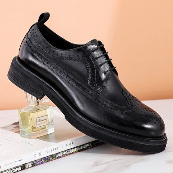 Introducing the LuxeLeather Classic Oxford Shoes, a testament to timeless elegance and sophistication. Crafted with the finest quality genuine leather, these shoes offer durability, style, and comfort. Upgrade your footwear collection and make a statement wherever you go. Invest in luxury and elevate your style with the LuxeLeather Classic Oxford Shoes today. Business Lace-up Shoes With Textured Sole And Round Toe, Timeless Business Casual Oxfords With Round Toe, Leather Wingtip Lace-up Shoes For Fall, Classic Round Toe Dress Shoes For Fall, Business Leather Shoes With Round Toe And Leather Footbed, Fall Business Leather Shoes With Brogue Detailing, Business Leather Shoes With Leather Footbed And Round Toe, Fall Wingtip Leather Shoes With Rubber Sole, Business Leather Shoes With Rubber Sole