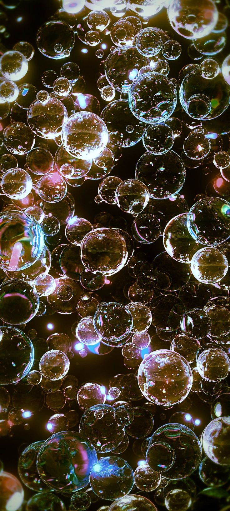 many bubbles are floating in the air