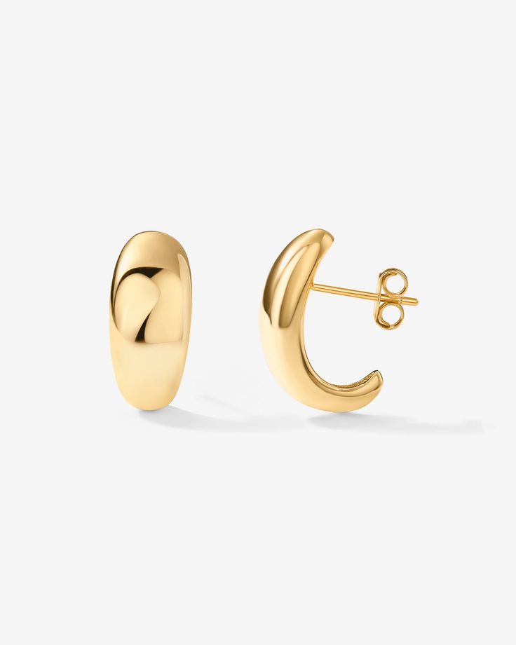 These gorgeous PAVOI Dome Huggie earrings are made to turn heads every day. Materials: 14K yellow, rose or white gold plated Measurements: Length: 13.5 mm. Width: 8 mm. Thickness: 4 mm. These Stunning Lobe-Hugging Hoop Earrings are crafted with 925 Sterling Silver Post and 14K Yellow Gold Plating for a long-lasting brilliant finish Silver Post Formal Gold Plated Huggie Earrings With Shiny Finish, 14k Gold Earrings With Shiny Finish, Classic Rose Gold Earrings With Polished Finish, Gold Plated Huggie Earrings With Shiny Finish, Gold Plated Earrings With Polished Finish For Anniversary, Classic Rose Gold Huggie Earrings For Pierced Ears, Yellow Gold Earrings With Shiny Finish For Everyday, White Gold Oval Earrings Tarnish Resistant, Oval White Gold Earrings Tarnish Resistant